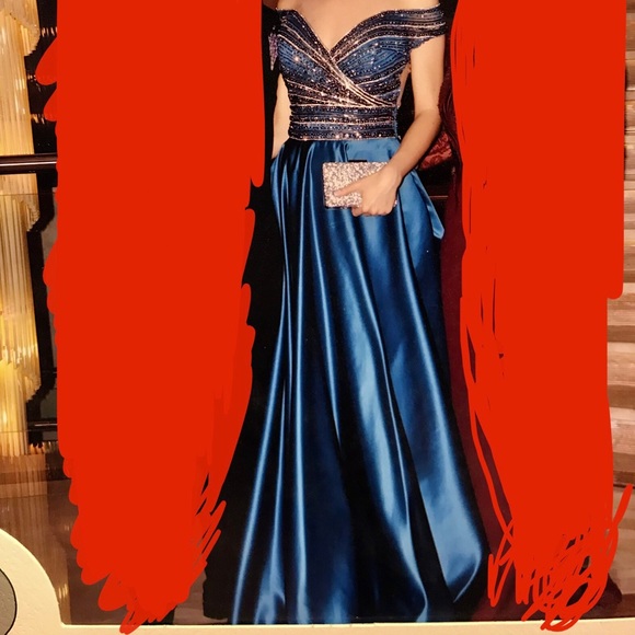 🎈TARIK EDIZ Off-shoulder Beaded Evening Gown - Picture 6 of 8